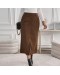 SLIT MIDI BROWN SKIRT
